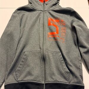 Reebok Gray and Orange Fleece Jacket